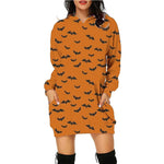 Halloween estampado de sudadera larga con bolsillos suéter de manga larga mujeres mujeres