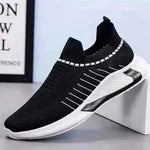 Fashion Mesh Sock Shoes With Striped Design Men Outdoor Breathable Slip-on Sneakers Casual Lightweight Running Sports Shoes