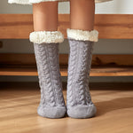 Winter Warm Knitted Plush Floor Socks Home Indoor Non-slip Carpet Socks For Men And Women