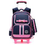 Primary School Children Burden-relieving Trolley Backpack Lunch Box Bag for Kids