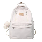 Cool Canvas Backpacks School Bag Double Zipper Bookbag