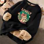 Autumn Winter Fleece-lined thick sweatshirt Pullover top for men