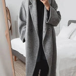 Buy Fall Winter long wool trench coat for women Cashmere trench coat