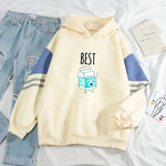 Color Matching Hoodie sweatshirt Top Pullover