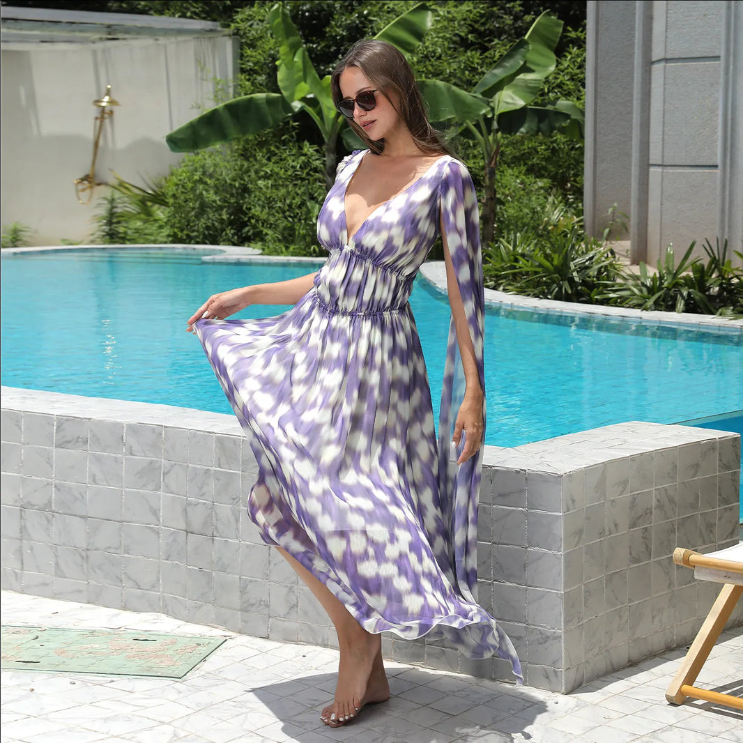 Casual New Floral Chiffon Long Dress