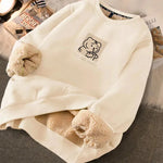 Autumn Winter Fleece-lined thick sweatshirt Pullover top for men