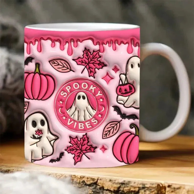 Taza de café de cerámica de calabaza de Halloween