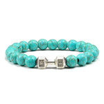 Turquoise Energy Gun Black Electroplated Alloy Beaded Bracelet