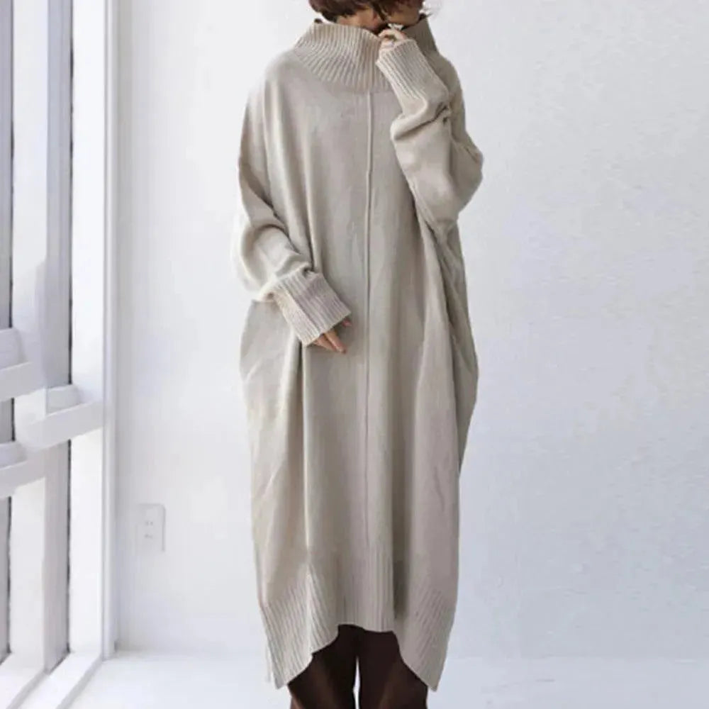 Abito maglione invernale a teglie midi oversize