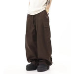 American Vintage Crumpled Multi-pocket Loose Baggy Cargo Pants Men