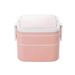 Double-layer portable Bento Thermal Insulated  lunch box with lid.