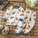 Unisex Children's Two piece Sleepwear Cotton Autumn Clothes Long Johns Pajamas for Kids