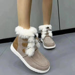 Fashion Leede Fleece Botas de nieve Invernal Winter Warm Fee Redonde Toe Cotton Shoes Versátiles Cortas Cortas para mujeres