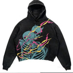 Men's And Women's Fashion Punk Design Fleece Printed Hoodie top