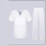 Femenina Uniforme uniforme Femenina Femenina Disfraz de enfermería V Cuello Top Pants Juego de uniformes de enfermería Scrubs para mujeres Masaje de trabajo de salón de belleza