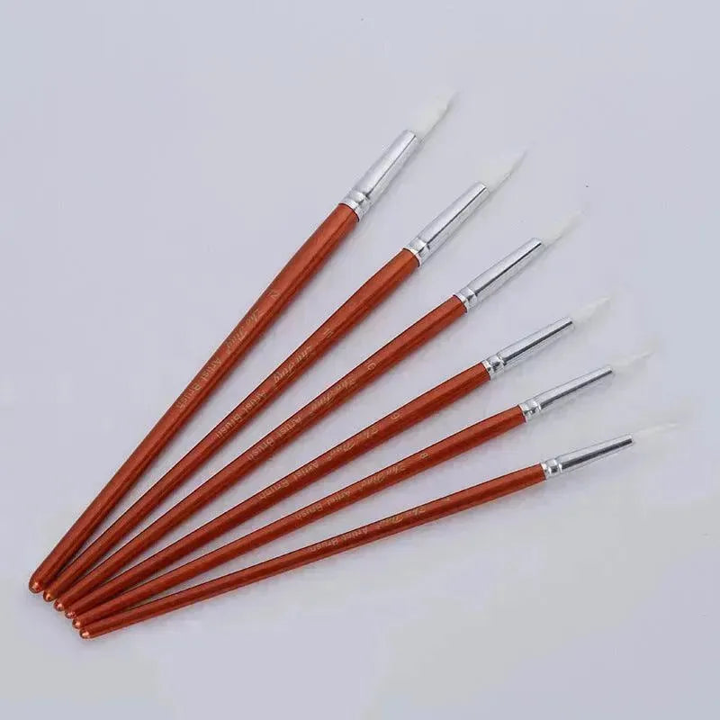 12Pcs Lot Round Shape Nylon Hair Wooden Handle Paint Brush Set Tool For Art School Watercolor Acrylic Painting - EX-STOCK CANADA