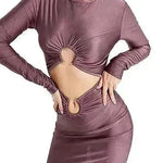 Y2K Ladies Party Club Long sleeve Bodycon Mini Dress