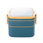 Double-layer portable Bento Thermal Insulated  lunch box with lid.