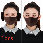 Winter detachable two-in-one warm mask earmuffs