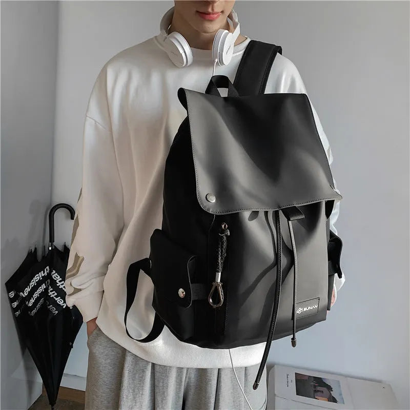 Ins Backpack Waterproof Large-Capacity School Bags Large-Cover Student Schoolbag