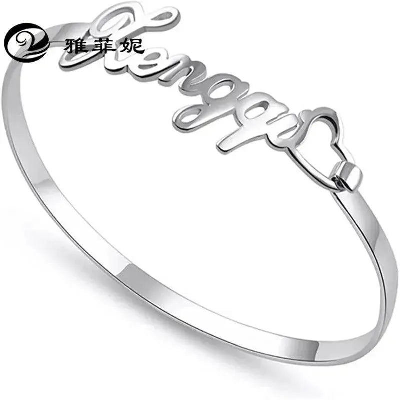 Customized Name Bracelet Personalized Custom Bangles Stainless Steel Jewelry - EX-STOCK CANADA