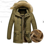 Thick Parka Men Winter Jacket Faux Fur Hoodie Collar