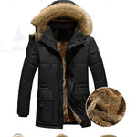 Thick Parka Men Winter Jacket Faux Fur Hoodie Collar