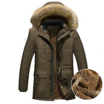 Thick Parka Men Winter Jacket Faux Fur Hoodie Collar