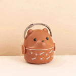 Cartoon Bear Double-layer Portable Lunch Box for Kids