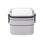 Double-layer portable Bento Thermal Insulated  lunch box with lid.