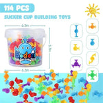 114pcs Toy de construcción de taza de succión de silicona para niños