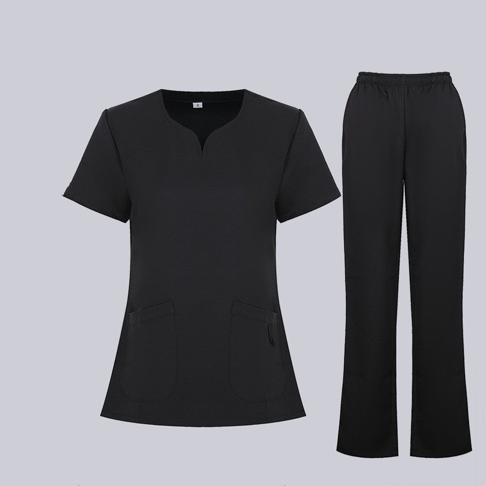 Women Nurse Uniform Female Hospital Nurse Costume V Neck Top Pants Set Nursing Uniforms Women Scrubs Set for Beauty Salon Massaging Workwear