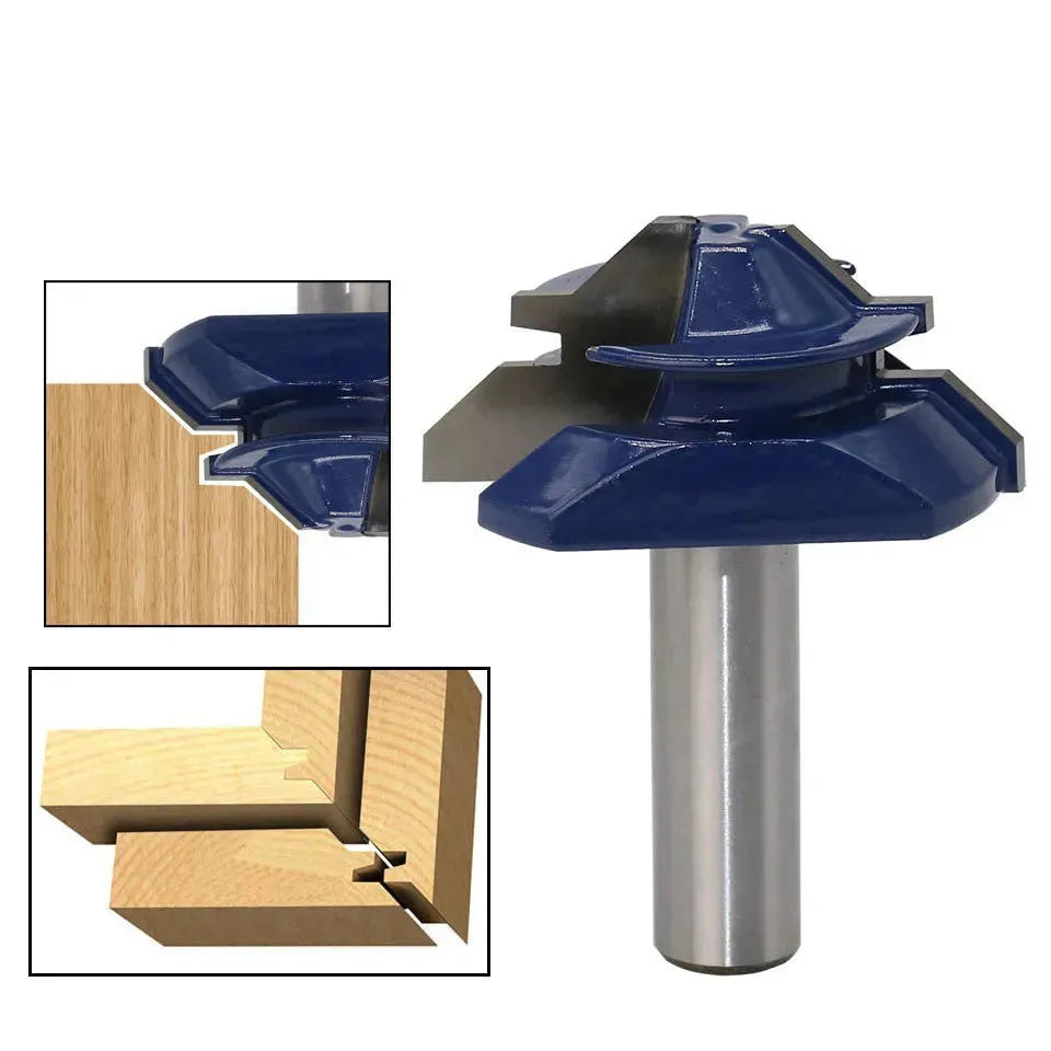 Woodwork Joint 1/2 Tongue and Groove Shank Router Bit 45 degrees