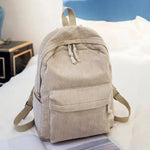 Corduroy Backpack Students Shoulder School Bags Bookbag