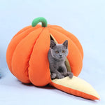 Pumpkin Nest Plush Toy Cute Pet Inside Stuffed Pumpkin Fluffy Decorative Sofa Cushion Couch Throw Pillow Soft Pumpkin Toys Pet Halloween Winter Bed cushion