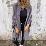 Women's  Cashmere Tassel Knitted Batwing Sleeve Kimono Cardigan Jacket Outwear