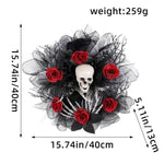 Halloween Red Rose Skull Mesh Garland Door Hanging Decoration