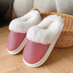 Fashion Frosted Sequined Plush Slippers Winter Warm Home Indoor Non-slip Bedroom Floor Fuzzy Slipper For Couple Women House Shoes