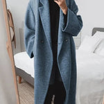 Buy Fall Winter long wool trench coat for women Cashmere trench coat