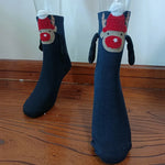 Medias de Navidad Autumn Winter Cotton Magnet Lodestone Hand Tube Socks