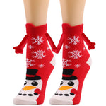 Medias de Navidad Autumn Winter Cotton Magnet Lodestone Hand Tube Socks