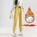 Fleece-lined Casual Harem Drawstring sweat Pants For Women