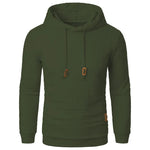 Men's Jacquard Sweatshirt Long-sleeved Hoodie Warm Color  Sports Pullover Top