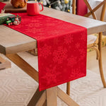 Christmas Table Runner Dark Jacquard Dining Table