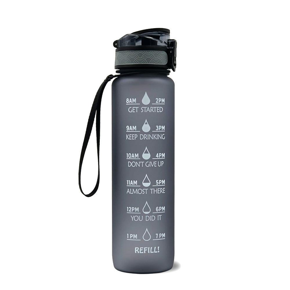 1L Tritan Water Bottle With Time Marker Bounce Cover Motivational Water Bottle Cycling Leakproof Cup For Sports Fitness Bottles - EX-STOCK CANADA