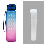 1L Tritan Water Bottle With Time Marker Bounce Cover Motivational Water Bottle Cycling Leakproof Cup For Sports Fitness Bottles - EX-STOCK CANADA