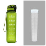 1L Tritan Water Bottle With Time Marker Bounce Cover Motivational Water Bottle Cycling Leakproof Cup For Sports Fitness Bottles - EX-STOCK CANADA