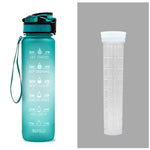 1L Tritan Water Bottle With Time Marker Bounce Cover Motivational Water Bottle Cycling Leakproof Cup For Sports Fitness Bottles - EX-STOCK CANADA