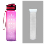 1L Tritan Water Bottle With Time Marker Bounce Cover Motivational Water Bottle Cycling Leakproof Cup For Sports Fitness Bottles - EX-STOCK CANADA