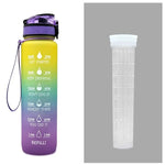 1L Tritan Water Bottle With Time Marker Bounce Cover Motivational Water Bottle Cycling Leakproof Cup For Sports Fitness Bottles - EX-STOCK CANADA